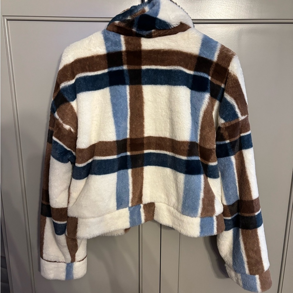 Ci Sono Faux fur plaid bomberJacket M - Picture 5 of 5